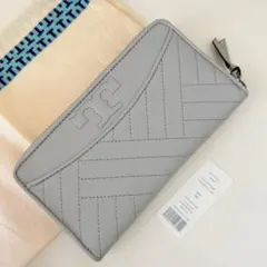 TORY BURCH トリーバーチ　長財布　グレー　ラムレザーのサムネイル