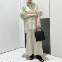lowrys farm ギンガムチェックシアーシャツ グリーン