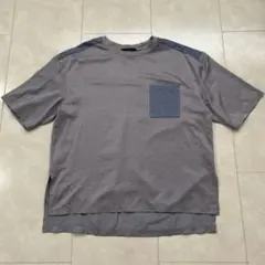 【Beno】ブルー×ライトブルー　切り替え　光沢　Tシャツのサムネイル