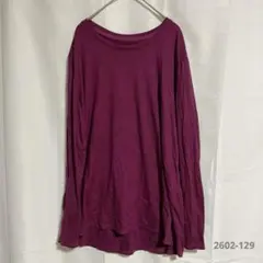 早い者勝ち✨シンプル 長袖 カットソー トップス 紫 L相当