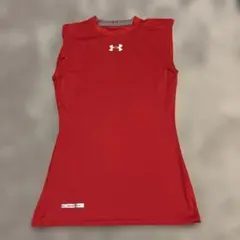 【美品】UNDER ARMOUR レッド ノースリーブ アンダーシャツ MD