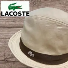 ラコステ　中折　マニッシュハット　ベージュ　ブラウン　lacoste　ワニ　ロゴのサムネイル