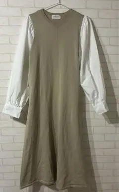 CPAQUE.CLIP 東京 米色 針織 長洋裝 長袖 M號