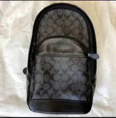 COACH モノグラム ショルダー バッグ ボディ グレー チャコール ブラック