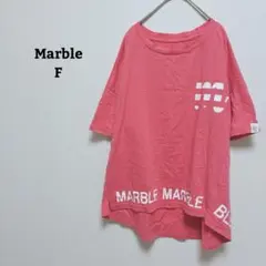 マーブル　Ｔシャツ　カットソー　プリント　ストレッチ　薄手　カジュアル　Ｆのサムネイル