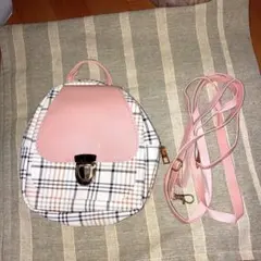チェック柄リュック　小さめ