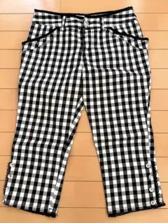 【極美品】レディース　ギンガムチェック　カジュアル　パンツ　スキニー　Mサイズ