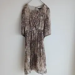 7-IDconcept. シルク100% 総柄 ワンピース カシュクール 七分袖のサムネイル