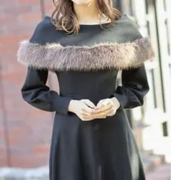tocco closet ファー オフショル ニット ワンピース