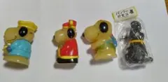 ★スヌーピー ソフビ貯金箱 3体&バンクー貯金箱★昭和レトロ