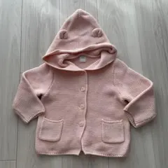 GAPフード付きピンクニットカーディガン 90センチ
