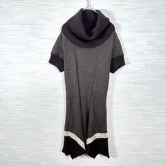 ★美品HIROKO BIS ヒロコビス ニットワンピース 半袖 9 ブラウン