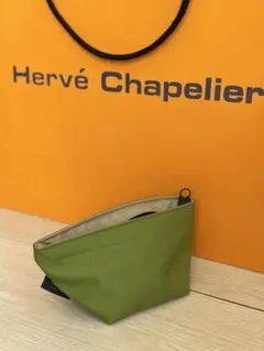 Hervé Chapelier 超美品 舟形トートバッグのミニミニポーチ 黄緑のサムネイル