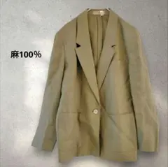 NEWYORKERニューヨーカー カーキテーラードジャケット　日本製　麻100％