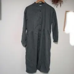 season reason グレー シャツワンピース　M コーデュロイ　しまむら