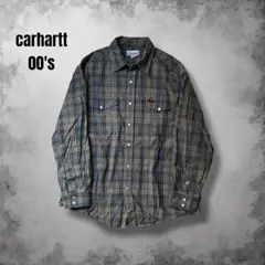 00s carhartt ウエスタンシャツ チェック柄 長袖 ネルシャツ USA