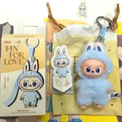 【正規品D/訳あり】PIN FOR LOVE 水色 ぬいぐるみキーホルダー