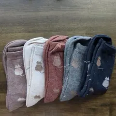 猫イラストソックス4足セット