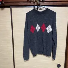 BIGDEER アーガイル柄 セーター L グレー