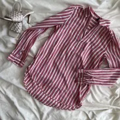 H&M  シャツ　長袖シャツ　トップス　ストライプ　アメリカ