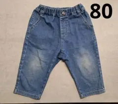 UNIQLO ベビー デニムパンツ 80cm ブルー ベビーボトムス ズボン