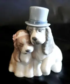【極美品】NAO ナオ リヤドロ フィギュリン 「いつまでも」 犬 結婚式