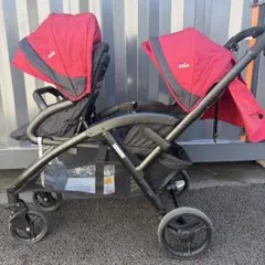 美品 Joie ジョイー 二人乗りベビーカー Evalite Duoレッド