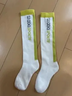 LE COQ SPORTIF ハイソックス ホワイト/イエロー