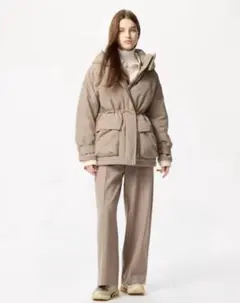 新品 SかM選択 ユニクロ UNIQLO ハイブリッドダウンコート ベージュ
