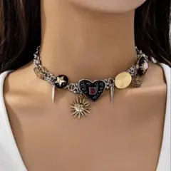 ハート 太陽 チョーカーネックレス シルバー [新品未使用 送料込み]