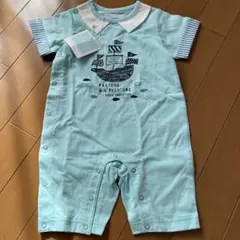 ベビー服 水色 船プリントロンパース 70-80のサムネイル