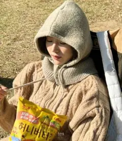 bymunir★韓国★美品★フードストリングバラクラバ