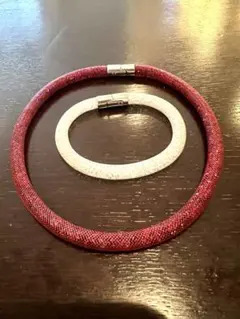 Swarovski ブレスレットとチョーカーセット 赤 白　スワロフスキー社