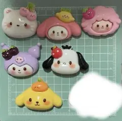 サンリオキャラクター(おかお)デコパーツ6個セット