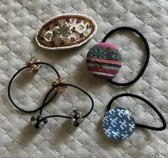 ヘアゴム　バレッタ　セット 5個　ヘアアクセサリー