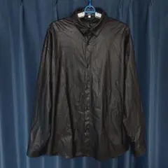 KUUUPY　クーピー　背面比翼シンセティックレザーシャツ　オーバーサイズ