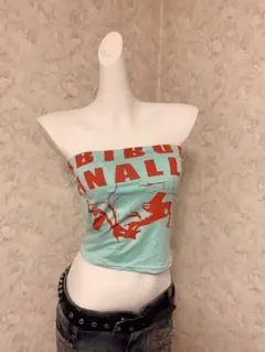 平成ギャルミントグリーン グラフィックバンドゥトップ