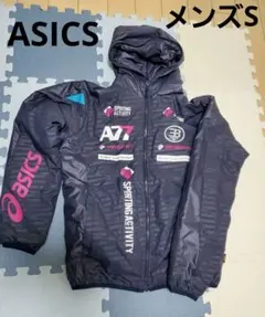 asics A77 ネイビー ウィンドブレーカーメンズSパーカー　アシックス