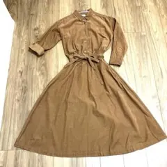 URBAN RESEARCH DOORS ブラウンコーデュロイシャツワンピース
