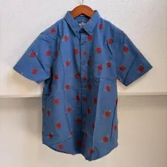 ホリスター HOLLISTER ローズ 総柄 半袖シャツ XS 薔薇 ネイビー