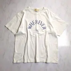 nano universe ナノユニバース 半袖 ロゴTシャツ 白 F ゆったりのサムネイル