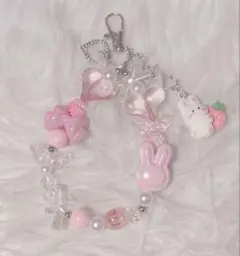 176 うさぎ　ハート　リボン　ピンク