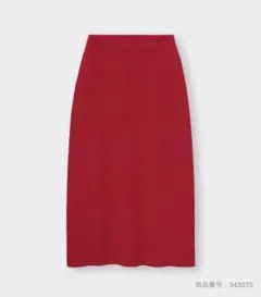 GU リブニットスカート 15 RED