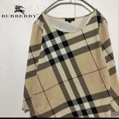 【BURBERRY LONDON】希少 バーバリーチェック ストレッチカットソー