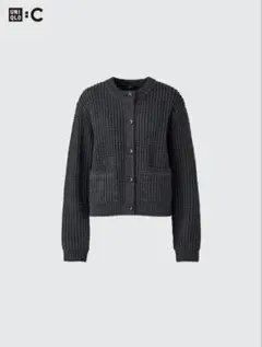 【UNIQLO:C】ワッフルニット クルーネックカーディガン