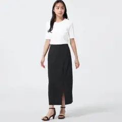 ジーユー　レディース　カットソーナロースカート　タイトスカート　黒　Lサイズ