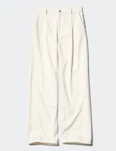 ユニクロ　ドレープデニムタックパンツ　ホワイト