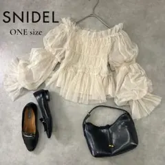 SNIDEL チュールクロップドブラウス アイボリー F S~M相当のサムネイル