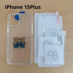 iPhone 15Plus クリアケース ガラスフィルム カメラカバー セット