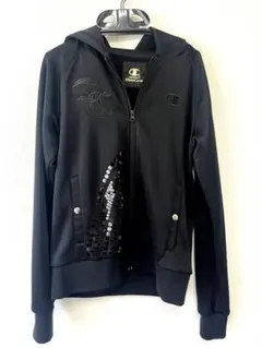 【美品】チャンピオン×ドレスキャンプ スパンコール ジャージパーカー 黒 Sのサムネイル